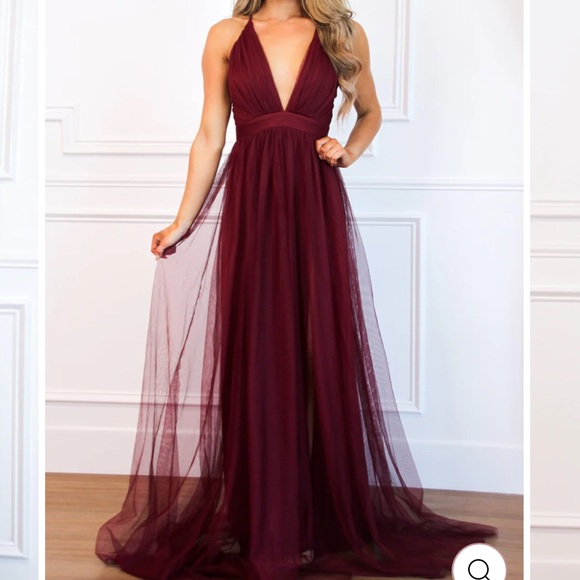 Forever Love Maxi Dress: Burgundy - Picture 2 of 4